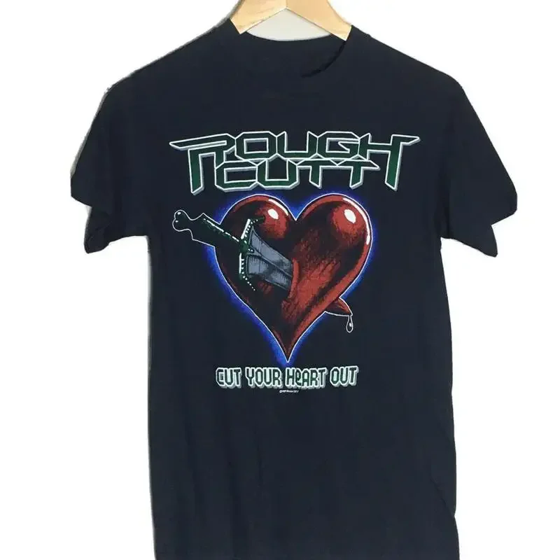 Vtg Rough Cutt Band Cut Your Heart Out Cotton Black All Size T Shirt