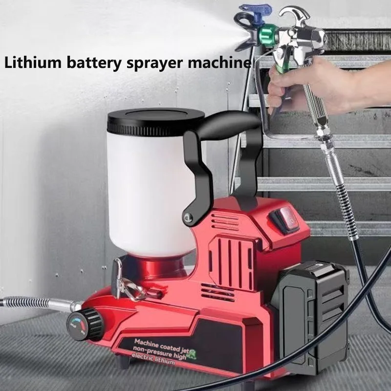 2L Airless Paint Sprayer Machine with Lithium Battery 500w Small Portable Backpack Airless Spray Gun Latex Line Lacquer