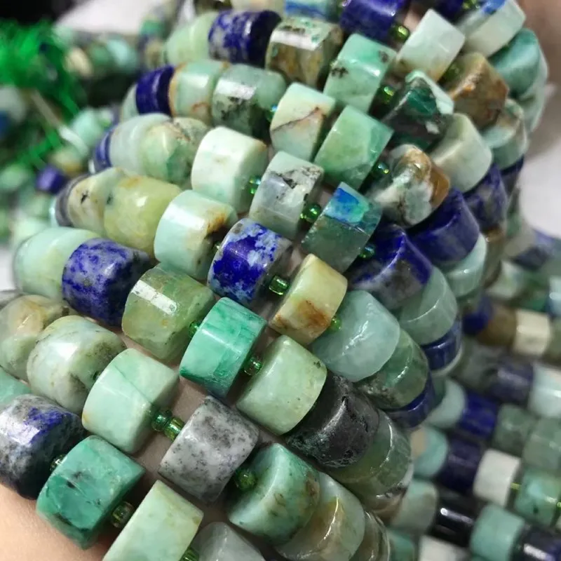 loose beads  Lapis Lazuli Phoenix stone roundelle faceted 12*8mm nature  for DIY making jewelry 38cm FPPJ wholesale 1string