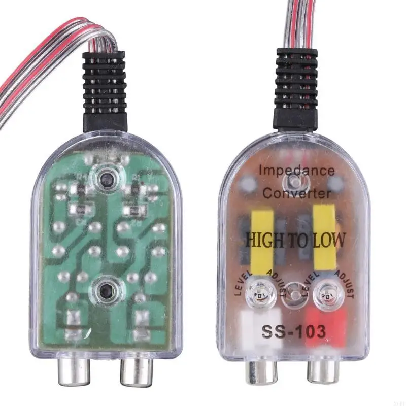 X6HF 12V Amplifier Otomatis RCA Speaker Adaptor Konverter Output Tingkat Tinggi Ke Rendah