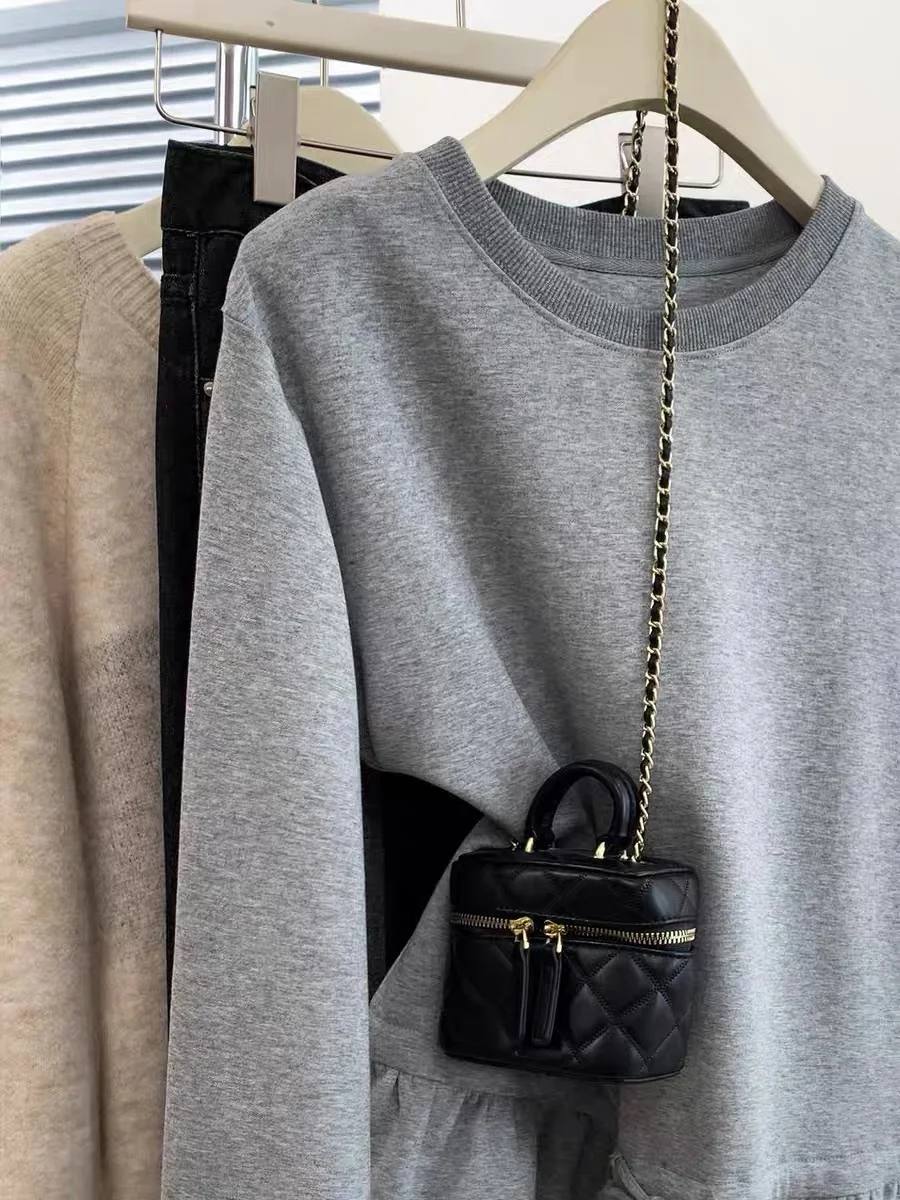 plus Size 300 Pou Women's T-irt Dstring Waist Long Sve Spring Autumn High Sensation Match All pes of Clothes