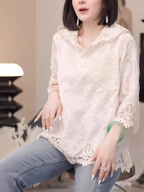 

Женская кружевная кофта с капюшоном, весенняя новинка, модная молодежная свободная повседневная модель с ажурным цветочным узором