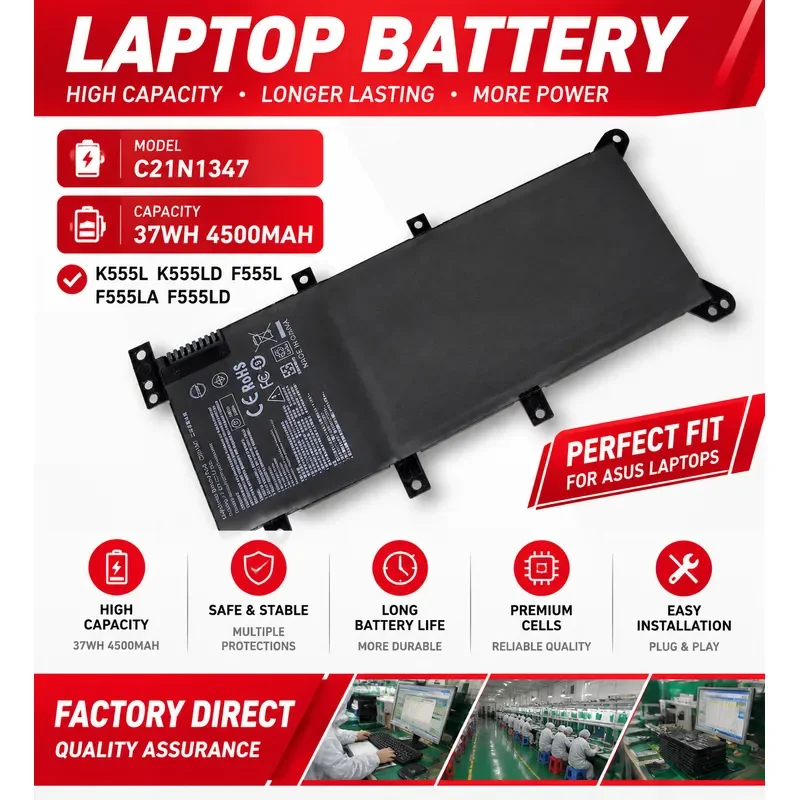 C21N1347 battery For ASUS W519L X555LA X555LD A555L
