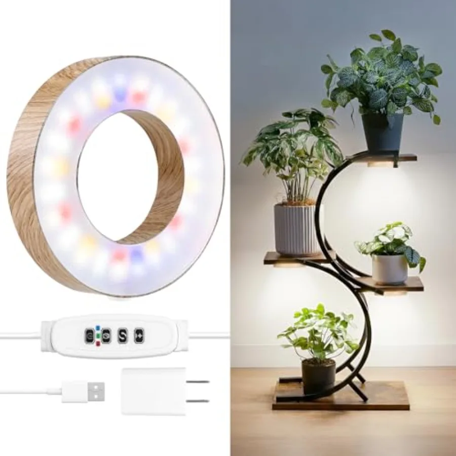 

3CCT Grow Lights for Indoor Plants, 48 Full Spectrum LED Plant Light for Indoor Growing with Enhanced Red and Blue, 4/8/12H, 10
