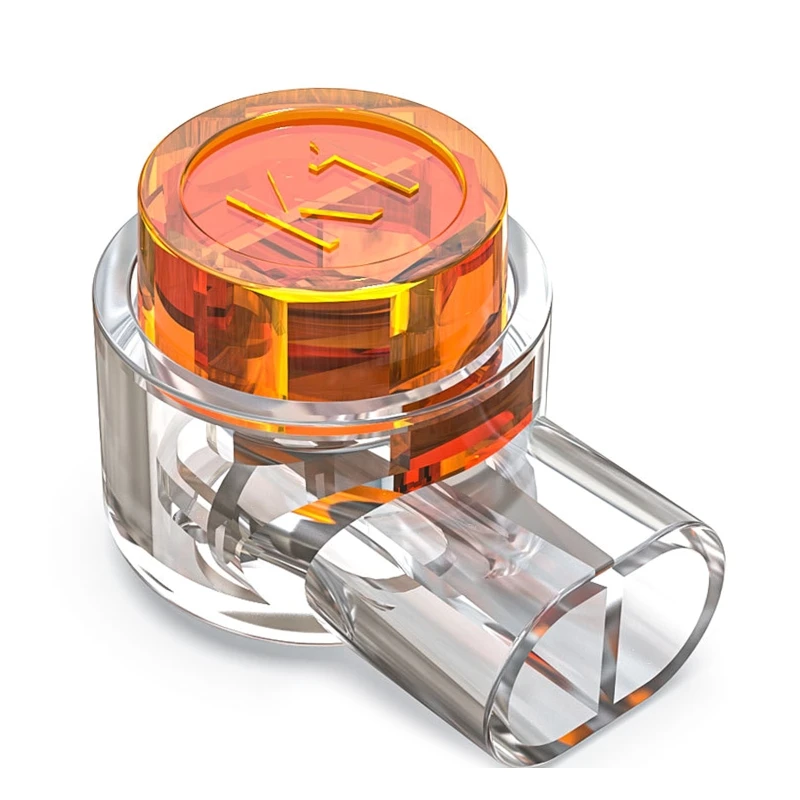 Гелевый соединитель 1-портовые соединители проводов, оранжевый прозрачный (упаковка из 200 шт.), Прямая поставка