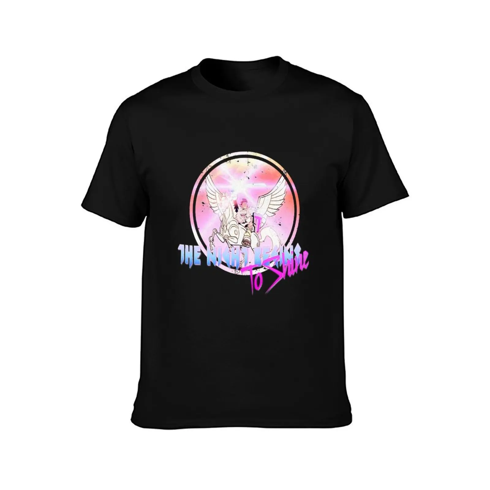 CYBORG NIGHT BEGINS TO SHINES T-Shirt Breathable Workout Short Sleeve Top T-Shirt