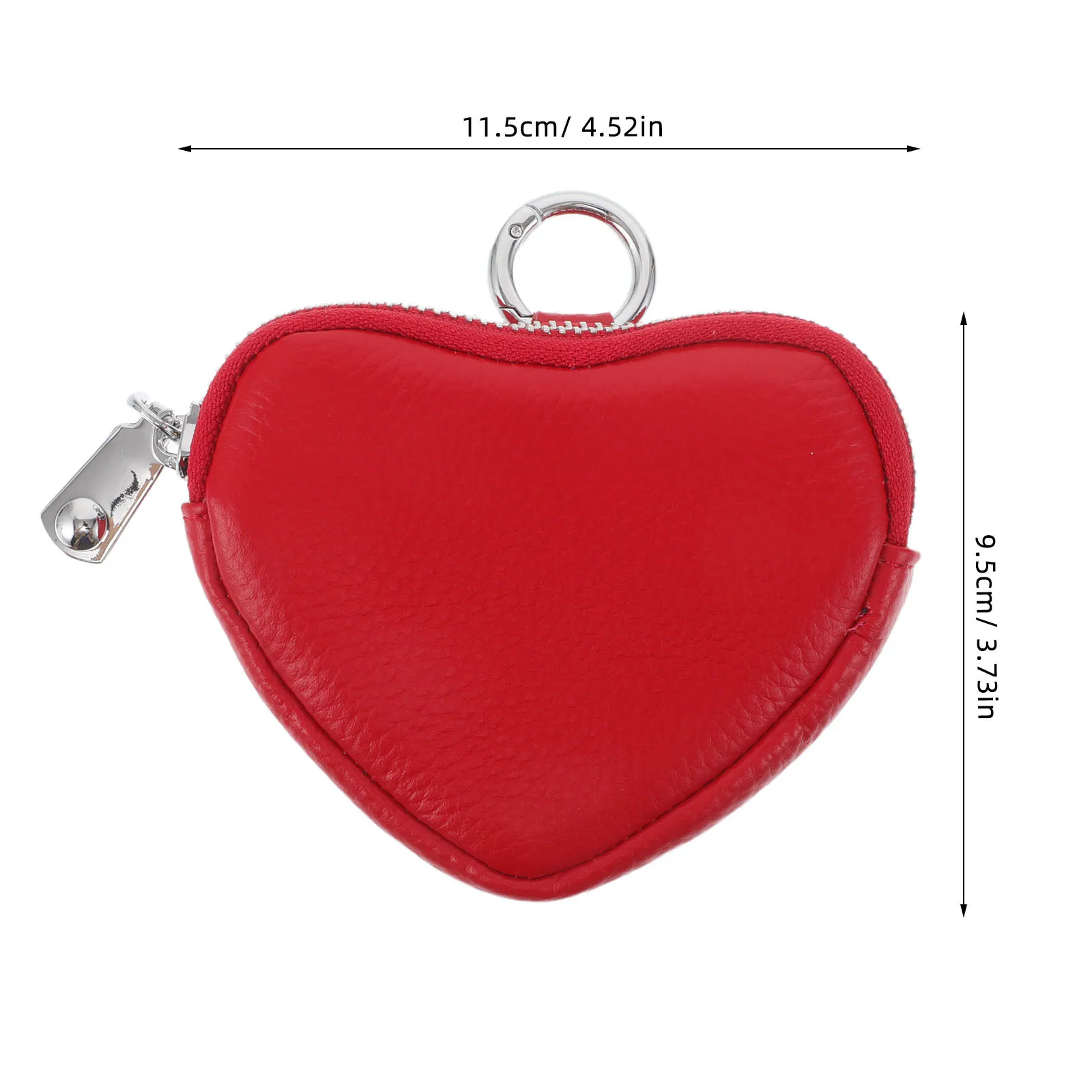 Portafoglio piccolo a forma di cuore rosso Portamonete femminile Portachiavi Mini custodia Elegante portamonete per viaggi Shopping Uso quotidiano Donna