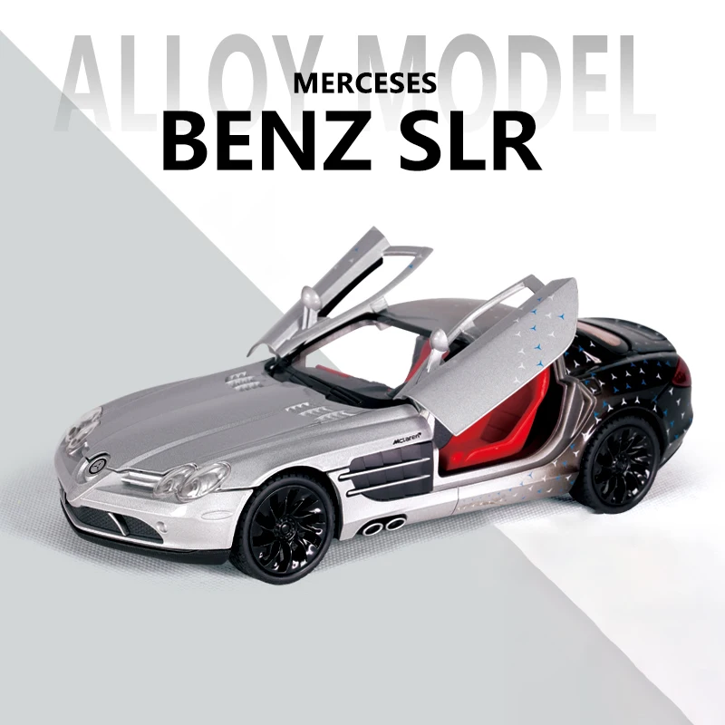 Versión de pista 1:24 SLR 722S, modelo de coche deportivo de aleación, vehículos de carreras de Metal fundido a presión, modelo de simulación de sonido, luz, juguetes para niños, regalo