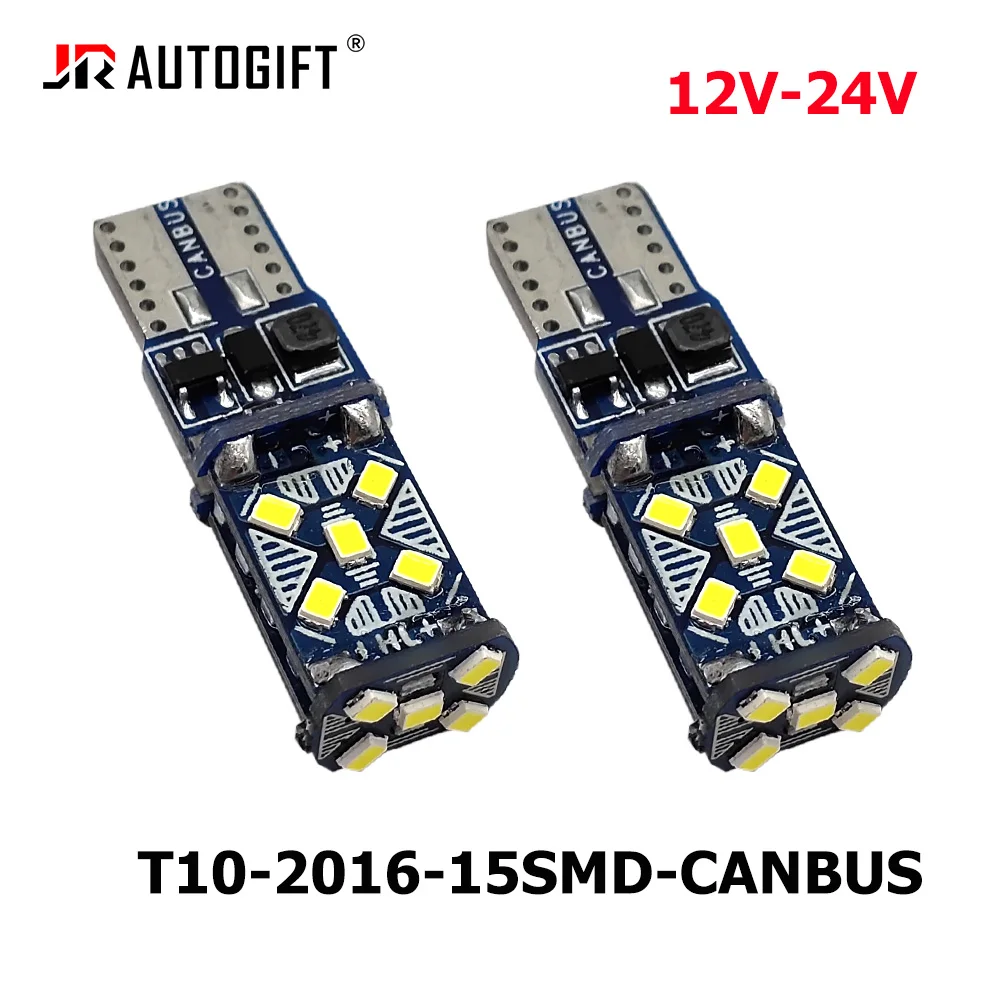 

50PCS T10 2016 15SMD 12V Car Side Marker Light Lamp Canbus No Error Interior Bulb Clearance Reading Dome Light Indicator Bulbs