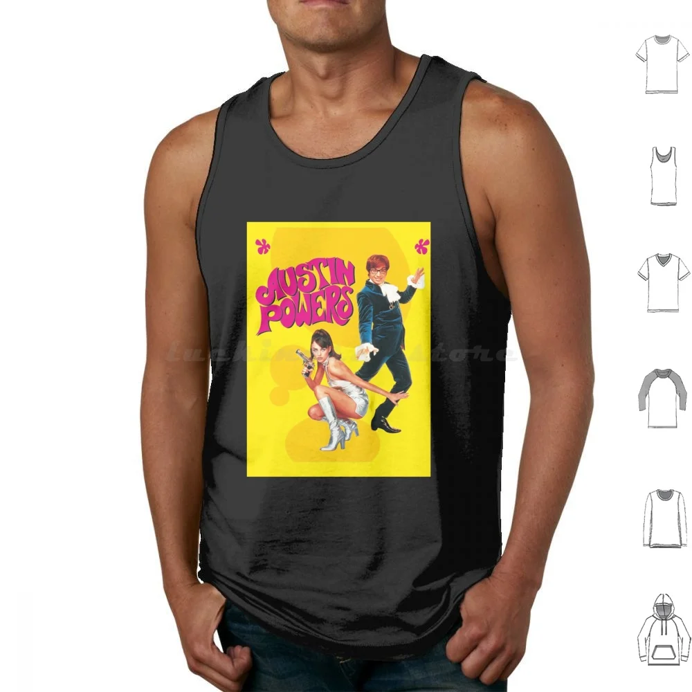 Powers Tank Tops Print Cotton Austin Powers Austin Powers Funny Cool Popart Pop Crazy Colorful Bright Snazzy British Movie