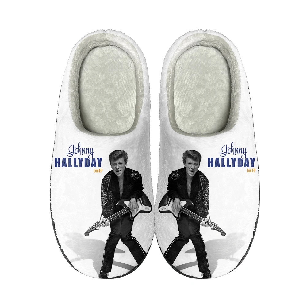 Johnny Hallyday Rock Star Home Cotton Custom Slippers High Quality Unisex Plush Fashion Casual Keep Warm Shoes Thermal Slipper