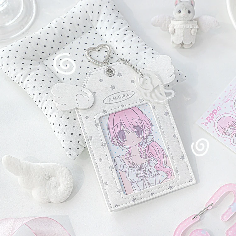 Angel Style PU Photocard Sleeve & Badge Reel Cover