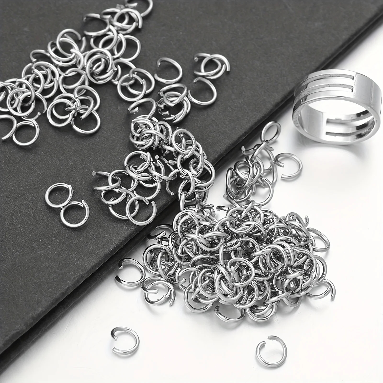 Creative Functional 200PCS Silver Open Jump Ring Jewelry Connection DIY Accessory Round Ring Making Earrings Bracelets Necklaces