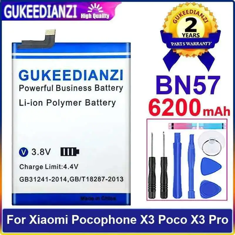 

6200Mah BN57 For Xiaomi Pocophone X3 Poco Pro High-Capacity Mobile Phone Battery