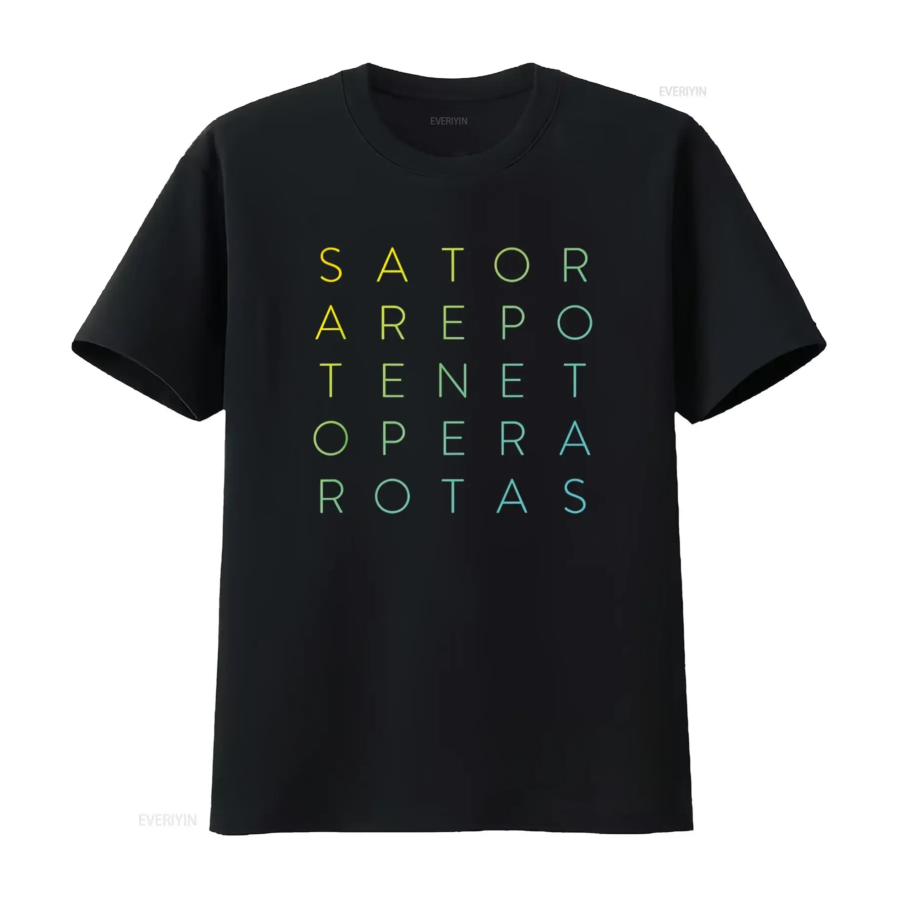 Modern Sator Square Arepo Tenet Opera Rotas T Shirt vintage Washed homme Breathable Casual fashion Top For Everyday Wear