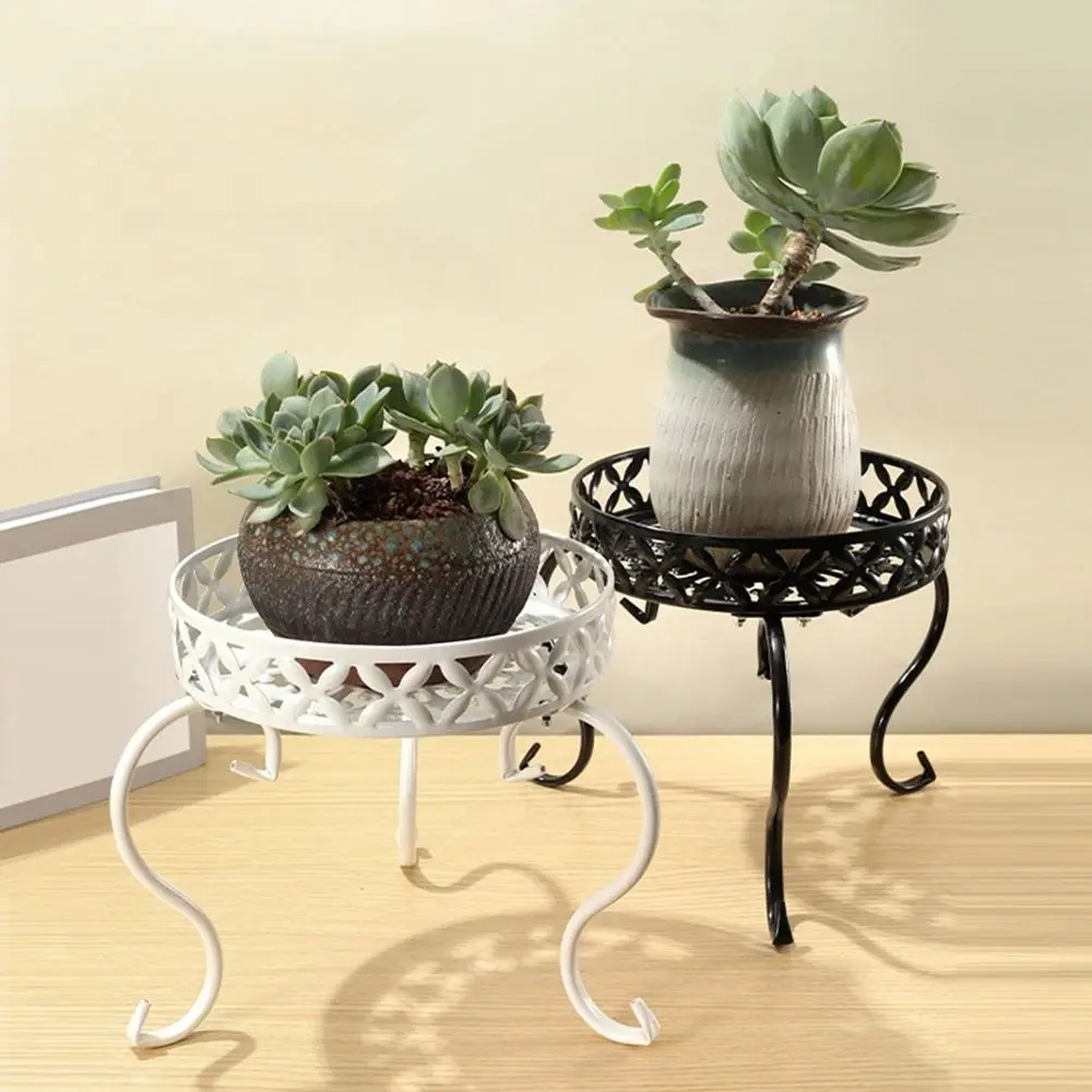 

Single-layer Floor-standing Plant Stand Hand Carved Mini Iron Display Rack Iron Art Removable Mini Flowerpot Stand Succulent