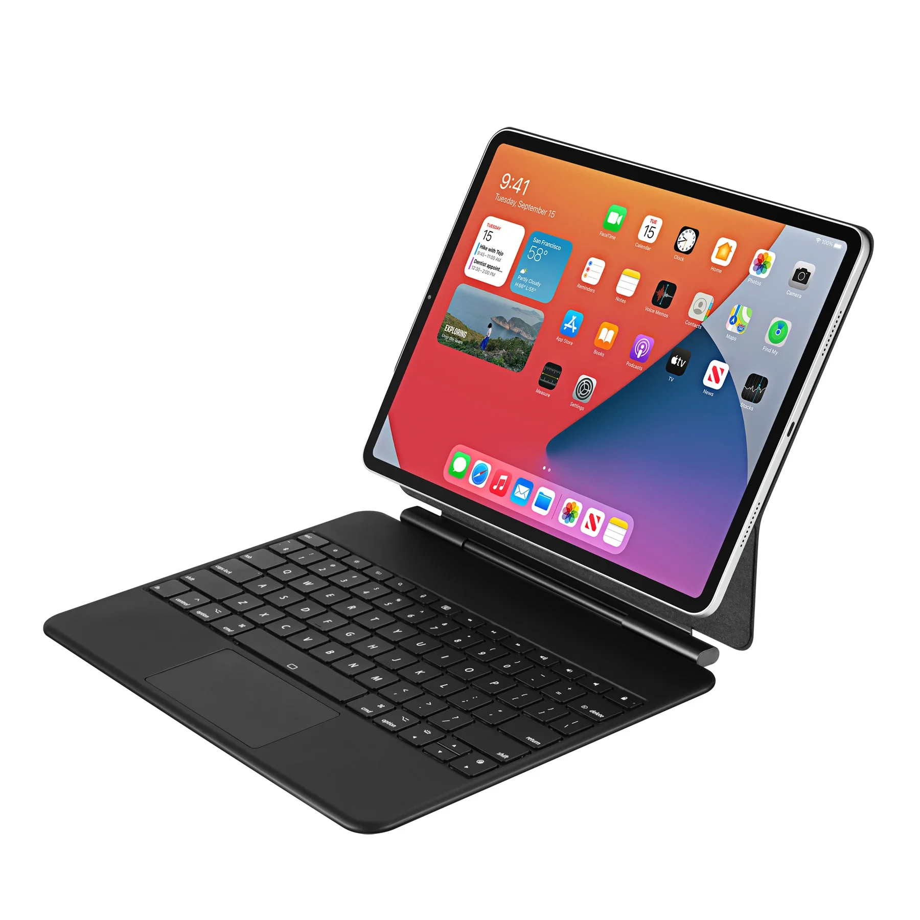 Bluetooth Keyboard Folio Case for iPad Pro 12.9 & iPad Air 13 Ultra Slim Magnetic Stand Cover Quiet Scissor Switch