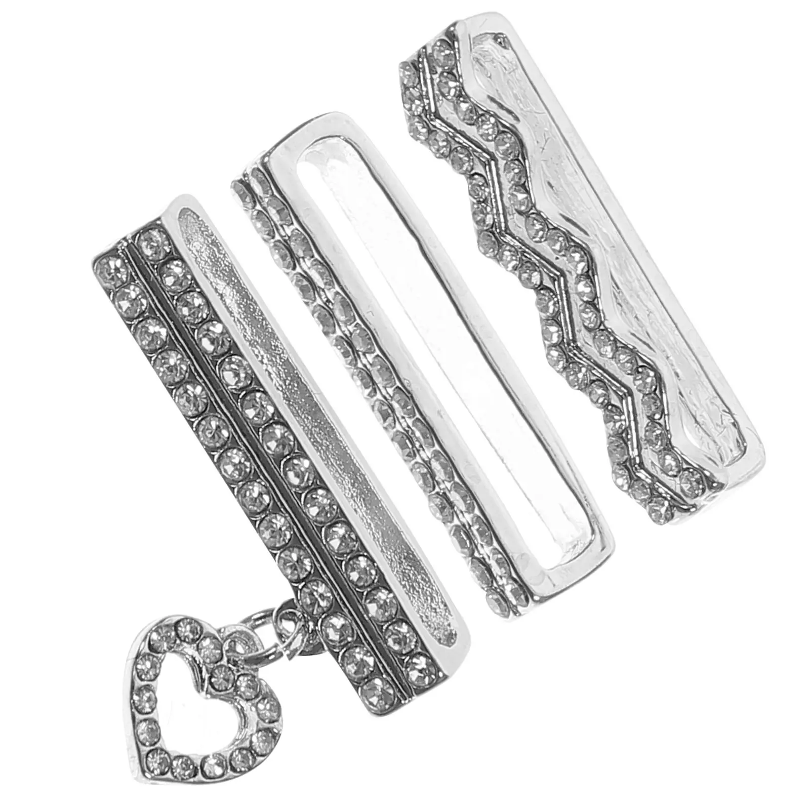 

3Pcs Delicate Rhinestone Heart Watchband Charms Smartwatch Strap Ornament Smooth Alloy Craft Elegant Watch Strap Decoration