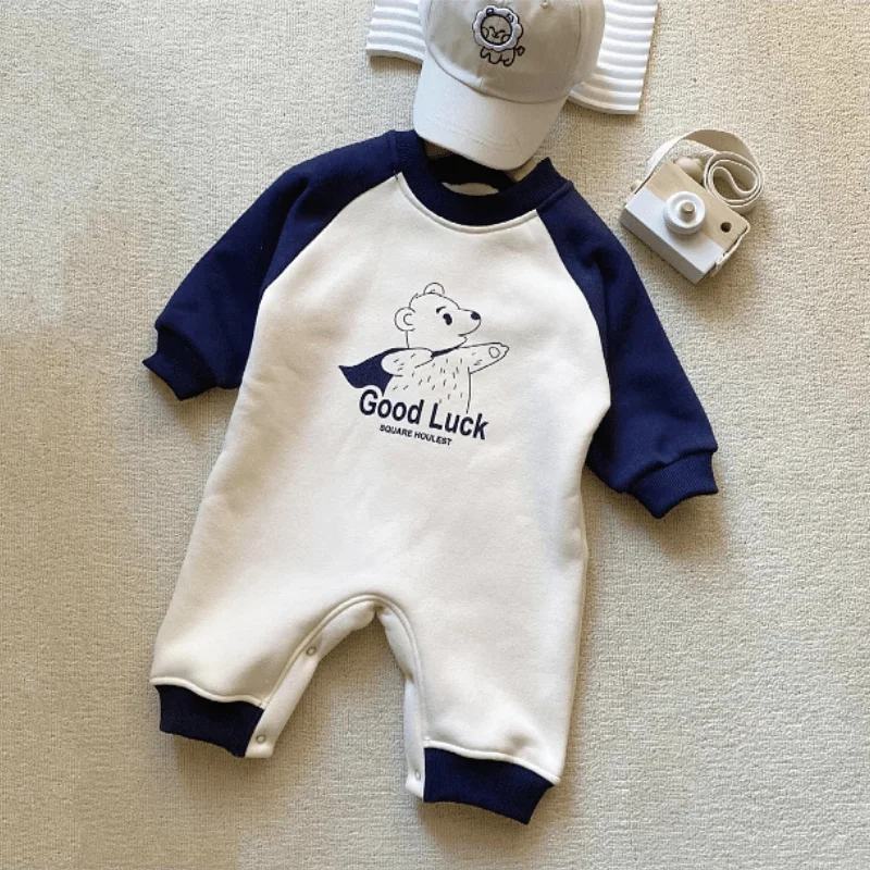 

Newborn Baby Boy Girl Fleece Inside Romper Cotton Bodysuit Onepiece Winter Clothes Infant Toddler Jumpsuit Baby Clothing 3-18M