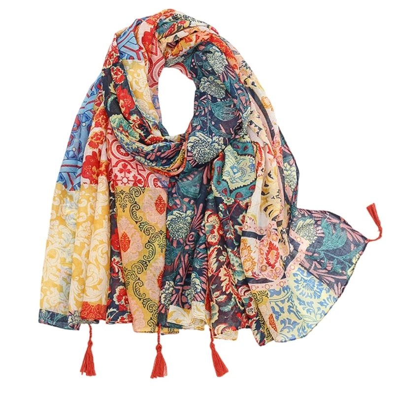 

Floral Headscarf, Versatile and Soft, Suitable for Daily Outfit Outdoor Activity Fashionable Scarf Shawl for Travel