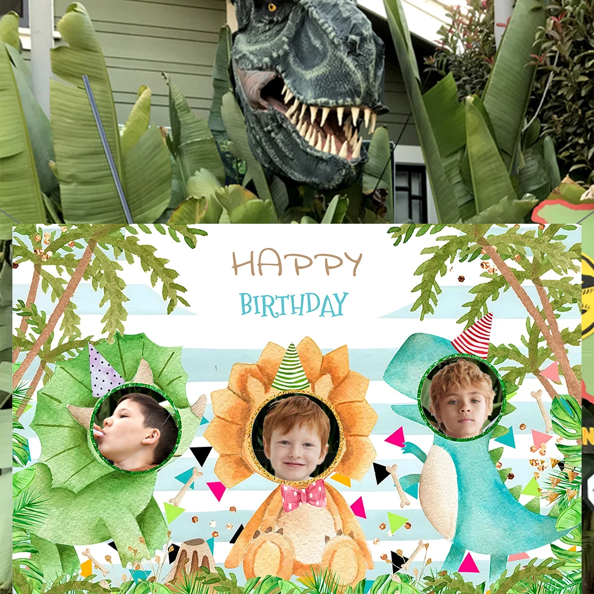 

Dinosaur Birthday Photo Props Dinosaur Theme Party Backdrop Kids Boys Baby Shower Jungle Dino Party Supplies Background