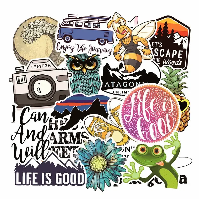 19 PCS Adventure Landscape Stickers Cute Laptop Sticker For Motorcycle Guitar Bike Skateboard Luggage Vinyl Sticker Cute Decals