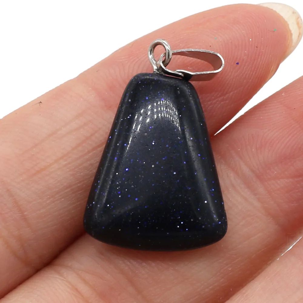 Natural Rose Quartzs Tiger Eye Stone Pendant Trapezoid Shape Stones Pendants for Making DIY Jewelry NecklaceSize18x25mm