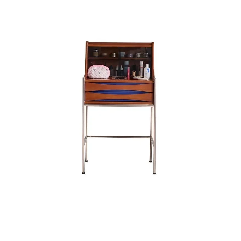 Medieval solid wood dressing stool combination retro makeup table Bauhaus bedroom furniture