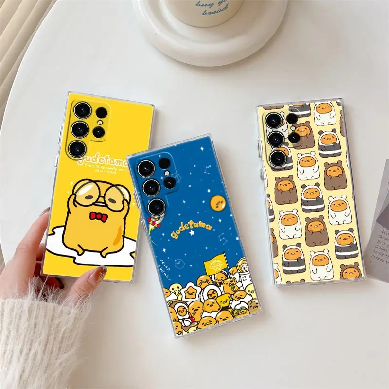 

Yellow Lazy Egg Gudetamas Phone Case For Samsung S24 S23 Ultra S22 S20 Plus S21 FE Clear Cases Cover Galaxy S24Ultra S235G Funda