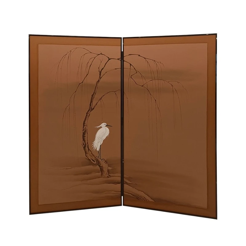 

Hand-painted new Chinese style, two screens folded mobile room tea room partition background