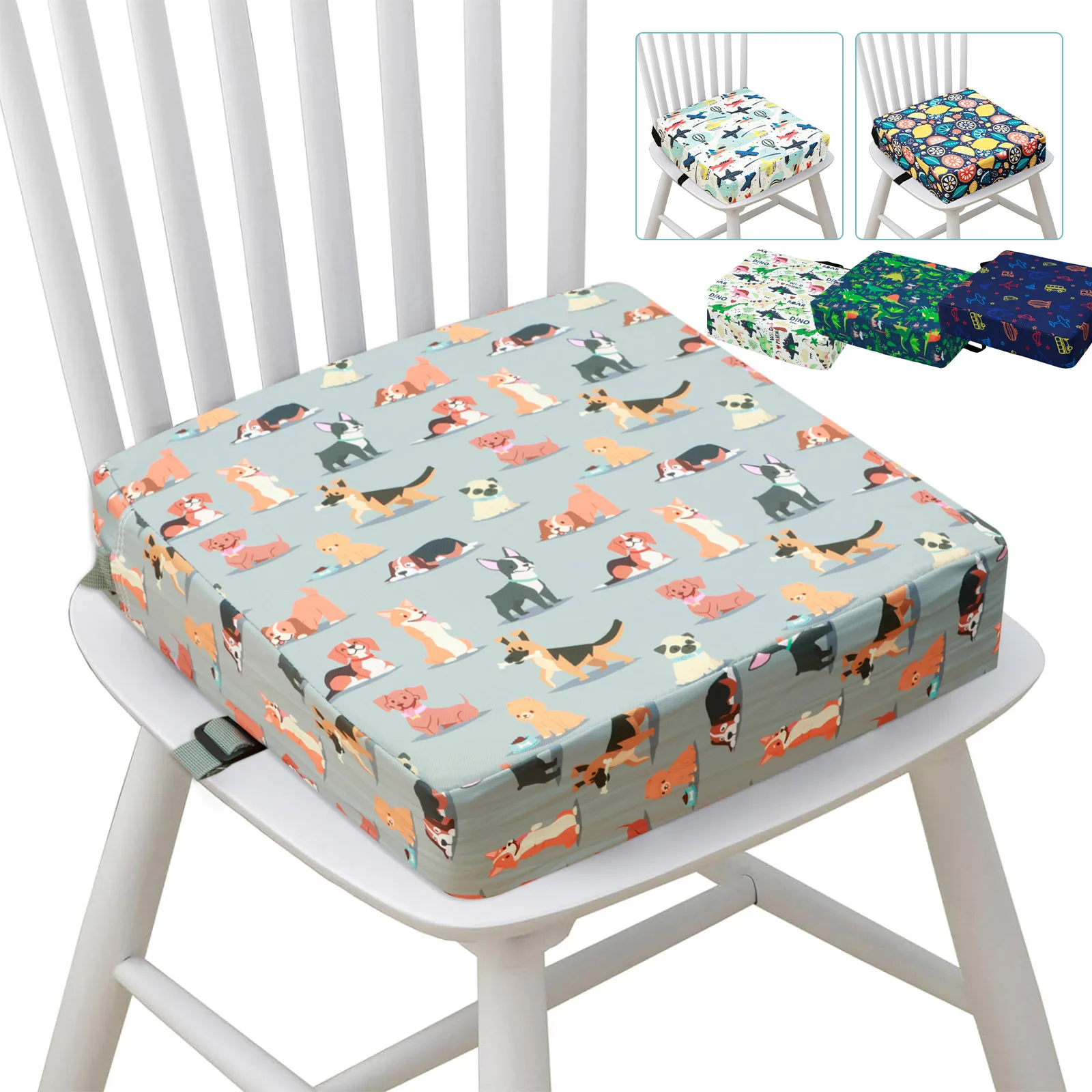 Children Kids Increased Booster Seat Non Slip Booster Cushion Dining Seat Cushions Adjustable Removable Baby Safety Cushions