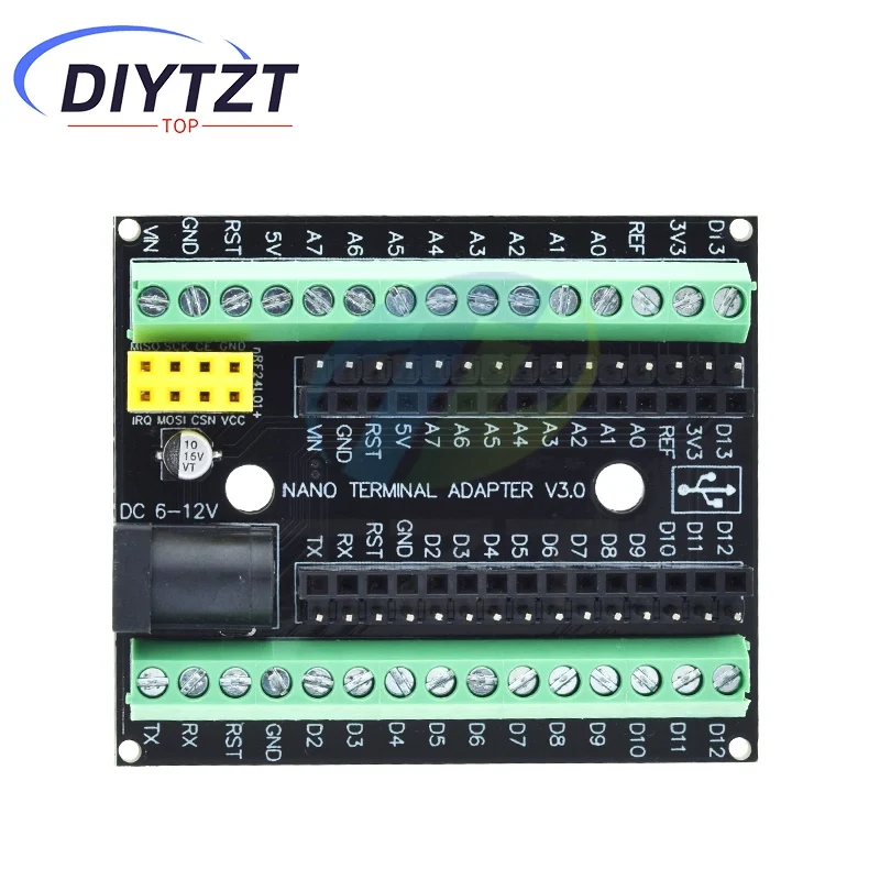 

1/3 шт. подходит для Arduino с интерфейсом расширения DC NRF2401+, совместимым с платой расширения Nano V3.0, макетная плата