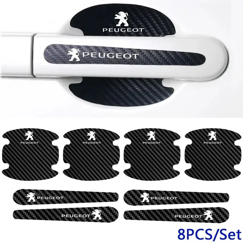 Car Door Handle Bowl Stickers Scratches Decals for Peugeot 306 307 308 2008 3008 4008 508 406 407 408 206 207 208 208XS Rifter