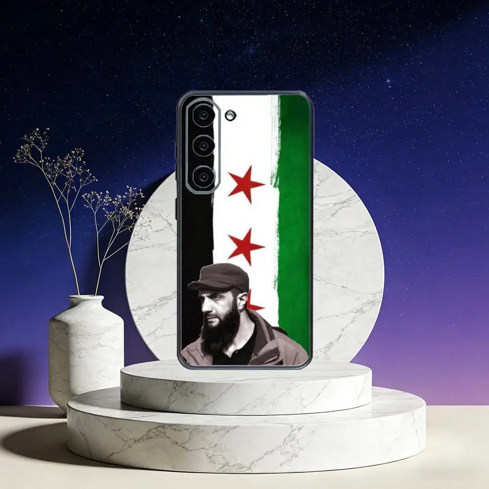 أحمد الشارا سوريا السورية العلم جراب هاتف لسامسونج غالاكسي A73، A72، A71، A70، A53، A52، A51، أخرى غطاء أسود ناعم