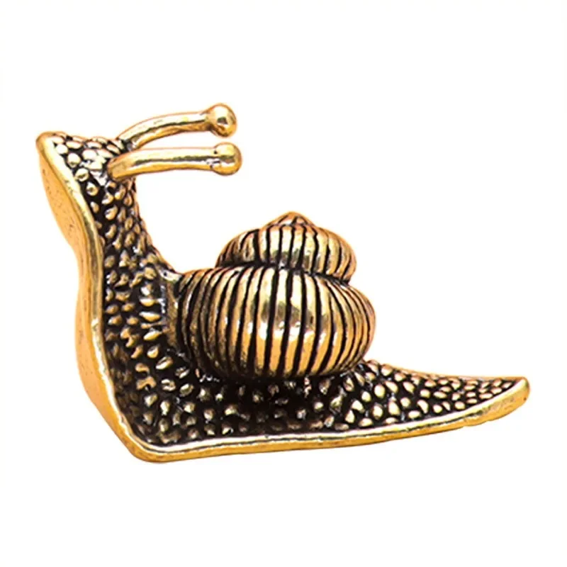 

Tea Pet Snail Ornament Retro Pure Copper Mini Snail Ornament Antique Brass Animal Miniature Figurine Craft Desktop Decoration