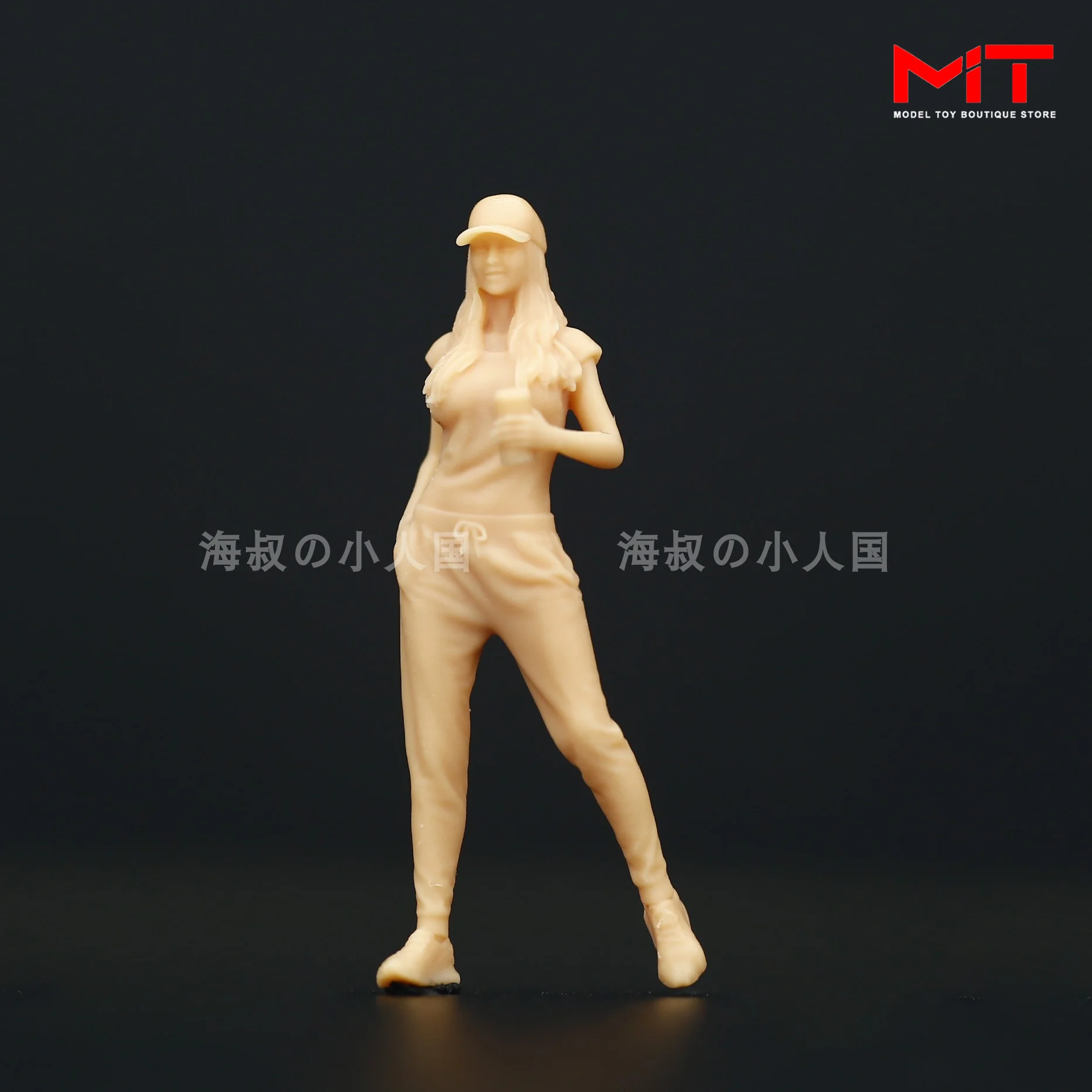 Diorama-Figurine imprimée en 3D pour enfant, accessoire de loisir, beauté, fille buvant du café, mini-indicateur, scène de table, modèle pour voiture, jouet, 1/64, 1/43, A310