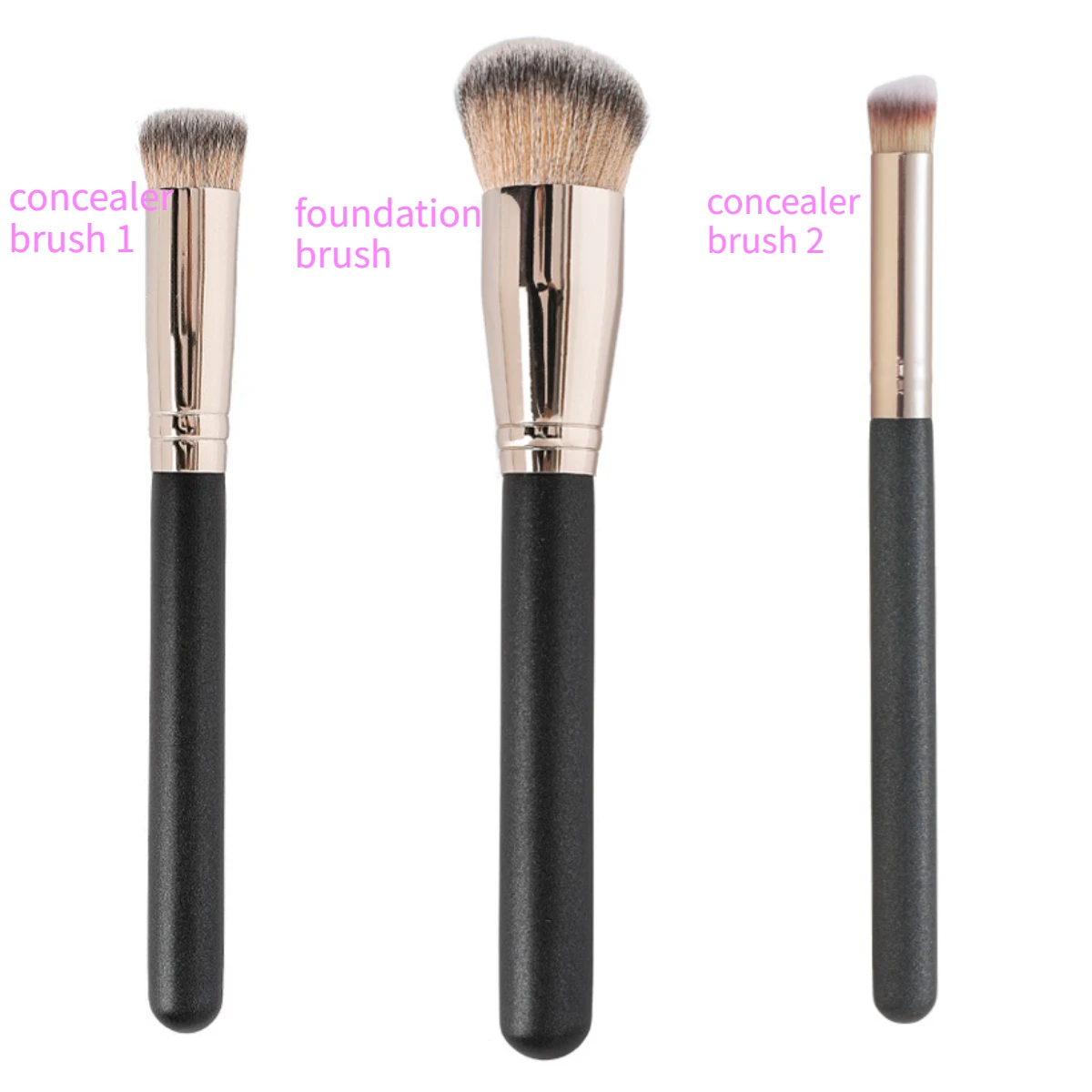 3-teiliges Concealer-Pinsel-Set mit rundem Kopf, weich, hautfreundlich, für Foundation, Make-up, Puder, Rouge, Pinsel, kein Pinsel, Markierung, Beauty-Tool