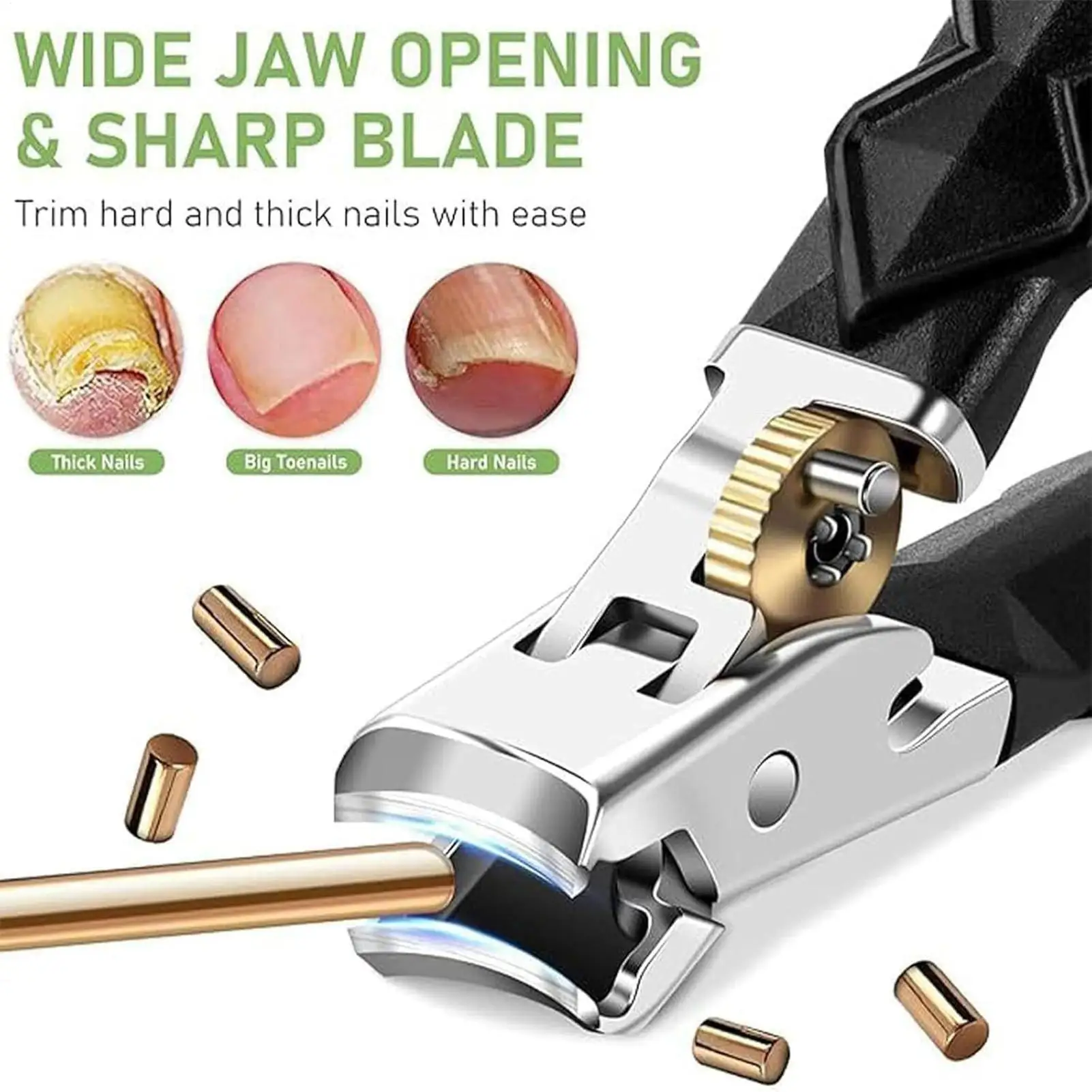 

Anti-Splash Slanted Nail Clipper For Thick Hard Toenails Dedicated Nail Clippers Portable Fingernail Trimmer Set Manicure Tool
