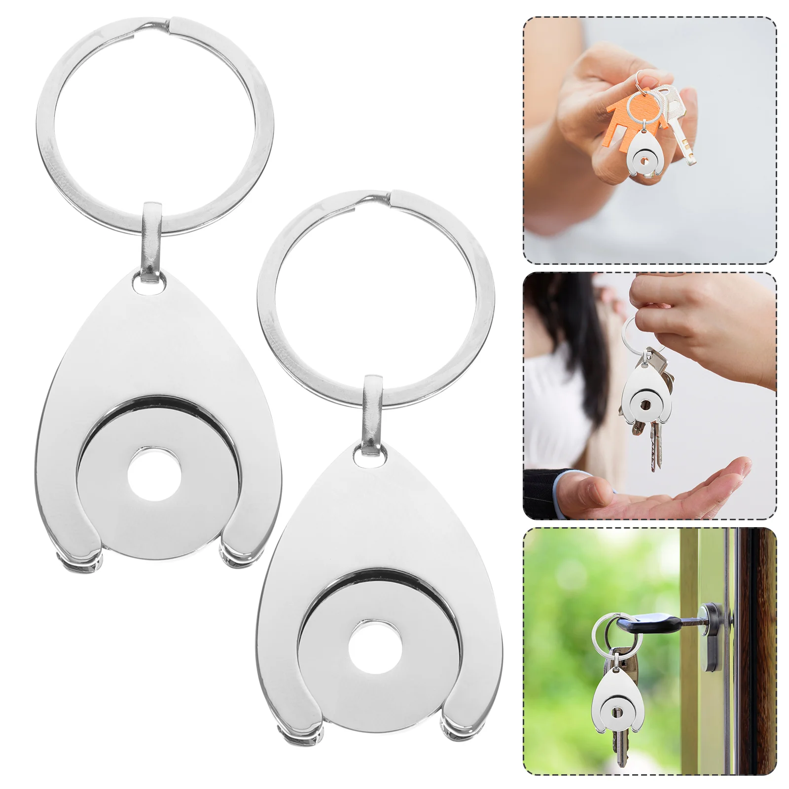 2 pezzi anelli anello carrello gettone accessori carrello portachiavi in metallo decorazione Miss