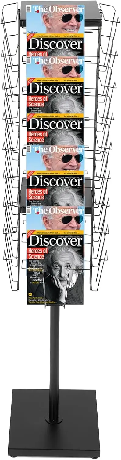 Brochure Stand Rotating Card Greeting Rack Pockets Magazine