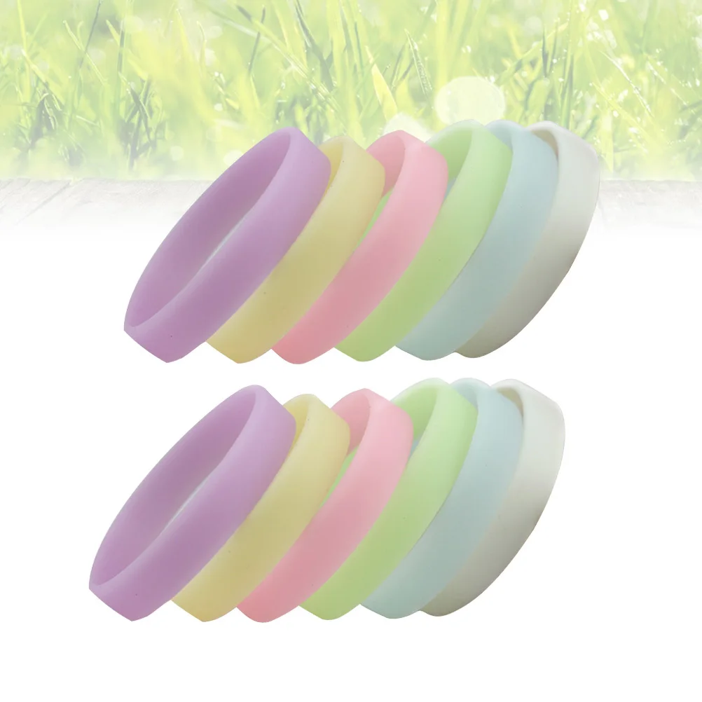 

12pcs 202Mm Premium Silicone Wristbands Vivid Color Leaf Design Durable Comfortable For Fitness Sports School Carnival Party