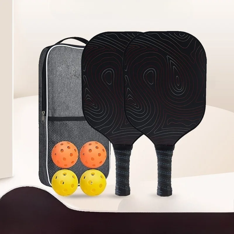 

Pickleball Paddles Set Rackets Portable Racket Cover Carrying Bag Gift Kit Carbon Fiber Frosted Surface Pickle Ball Core 4 Balls