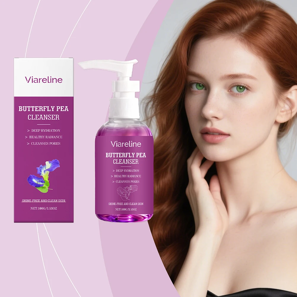 

100 г очиститель Butterflly-Pea, увлажняющий растительный экстракт для умывания лица, антивозрастное очищающее средство для лица с натуральными ингредиентами для ежедневного использования