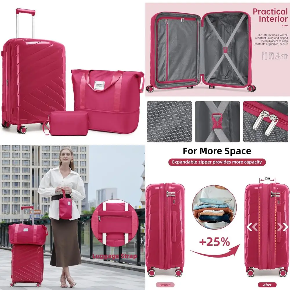 

Расширяемый чемодан Hardshell Spinner, 20-дюймовый чемодан, одобренный авиакомпанией размером 22x14x9 для путешествий