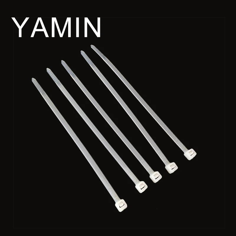 500pcs Lock Type Nylon Cable Tie 4*100mm National Standard White Plastic Strip Seal Wire Binding Fixed Buckle 3.6mm Width