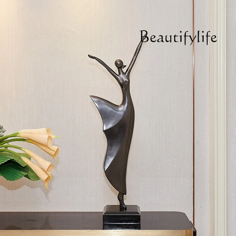 Q Light luxury high-end character sculpture ornament living room entrance study TV cabinet, wine cabinet background wall desk