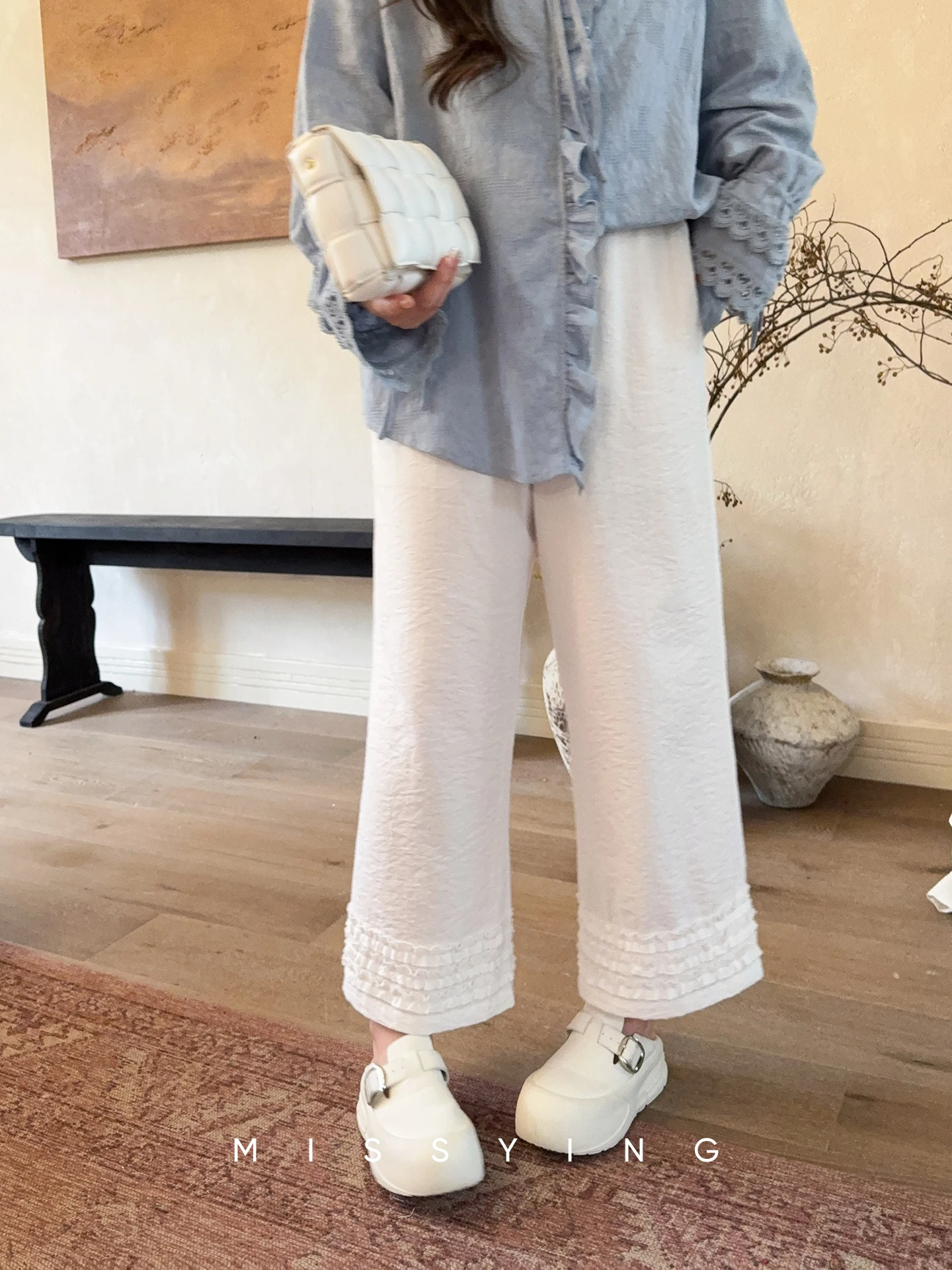 

Новые женские летние повседневные брюки с высокой талией и широкими штанинами, с цветочным принтом, из смесового хлопка, удобные