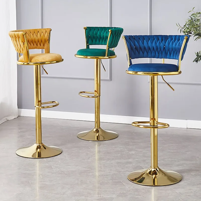 Bar Chair Home Tall Metal Luxury Gold Velvet Kitchen Leather High Modern Cheap Stools Chair Bar Furniture For Bar Table