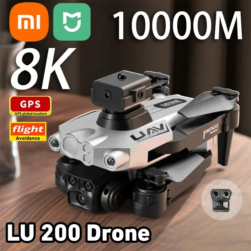 Xiaomi-Drone Lu200 GPS 8K HD, Triple Caméra, Photographie Aérienne, WiFi, Localisation Optique, Évitement existent d\'Obstacles, 2024