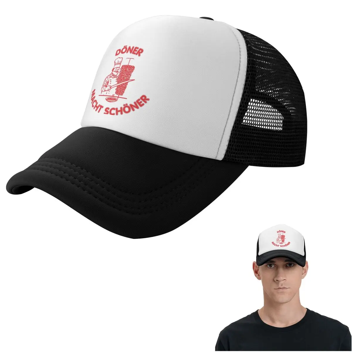 Funny Doner Kebab Cartoon (9) Cap Casual Mesh Baseball Caps Adjustable Hat Hip Hop Summer Unisex Baseball Hats